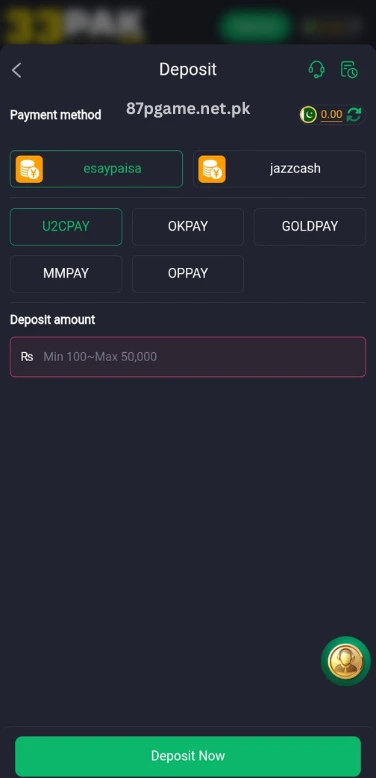 33Pak Game Deposit