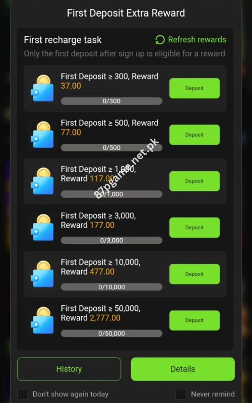 Capri Game Deposit Bonuses