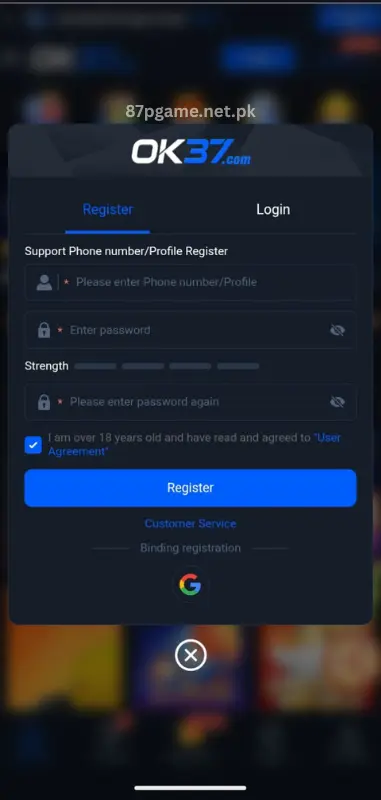 OK37 Game Signup