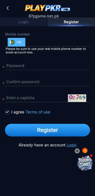 PlayPKR Game Signup