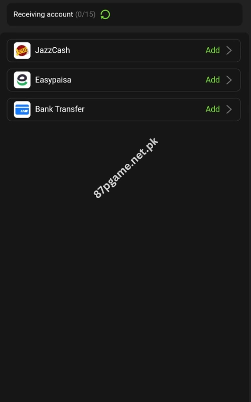 Capri Game payment accounts