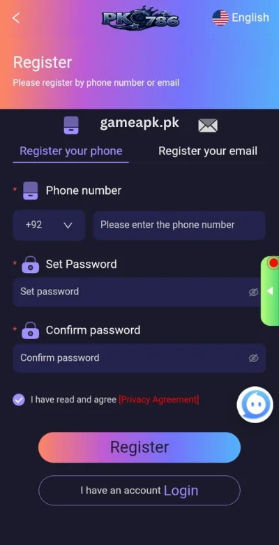 pk786-game-account-register